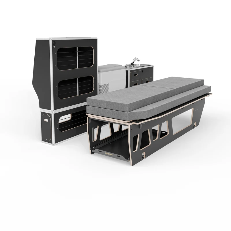 CENTERLINE Komplettset inkl. Küche, Bett mit Heckauszug, Schränken und Kühlbox