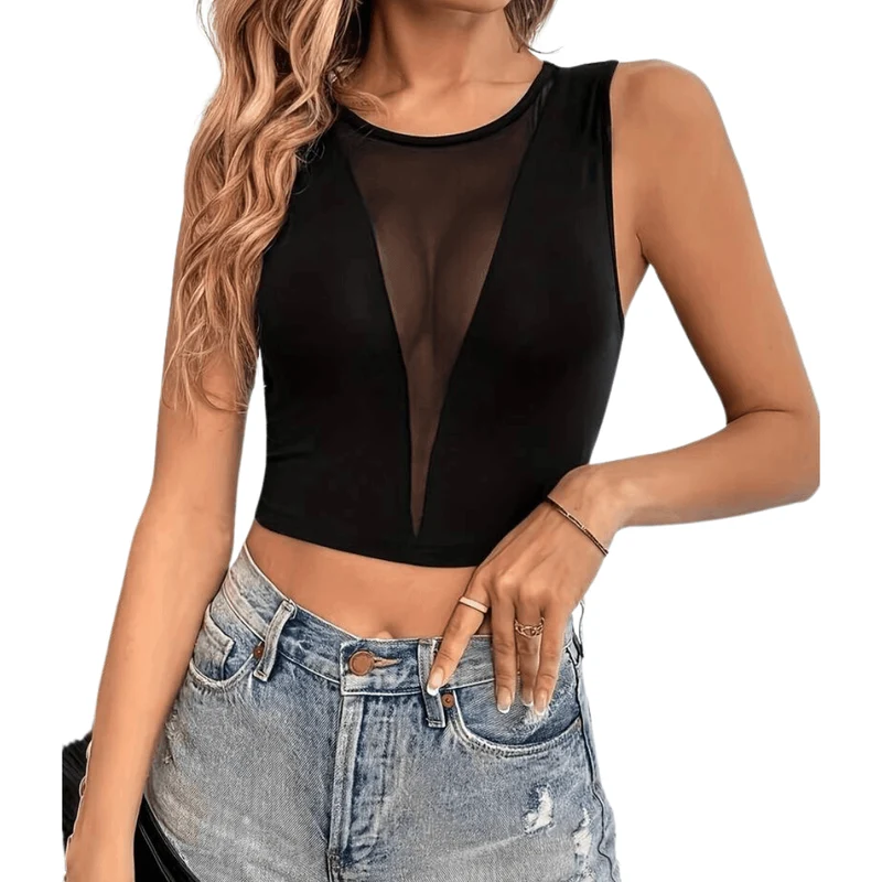 Crop Top mit V- Ausschnitt