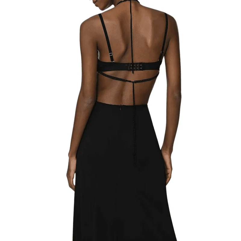 Strassbesetztes Neckholder-Crop- Top