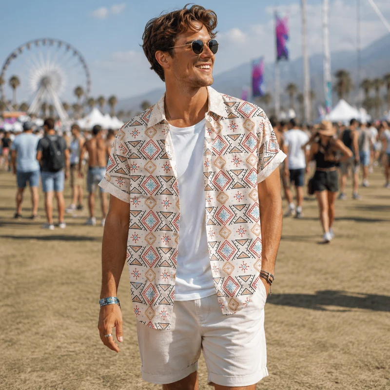 Festival Hemd Herren Desert Vibes