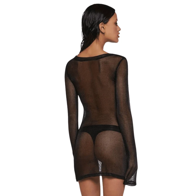 Minikleid Mesh mit Glitzer