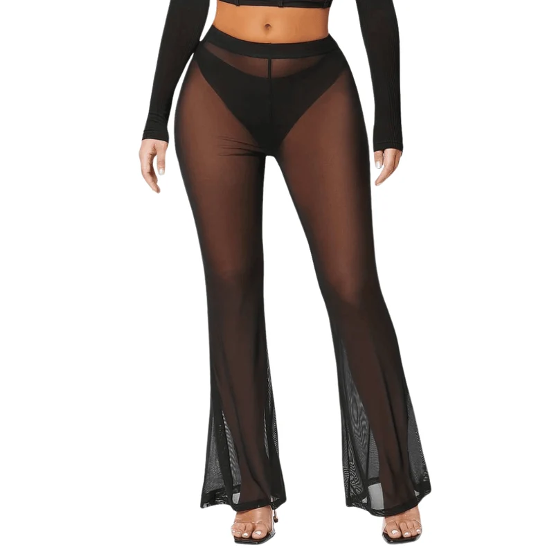Transparente Hose mit hoher Taille
