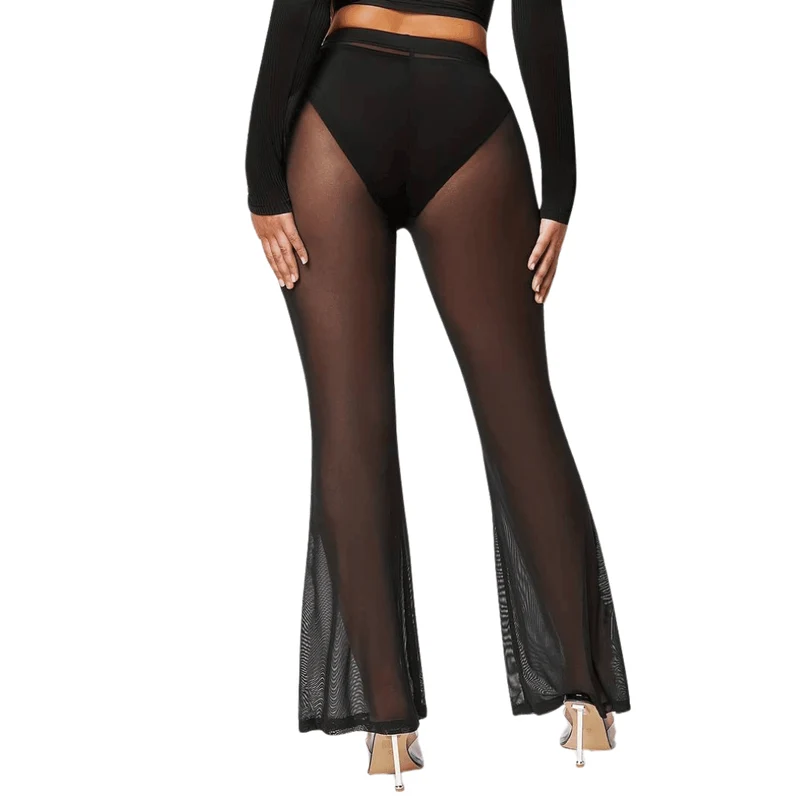 Transparente Hose mit hoher Taille