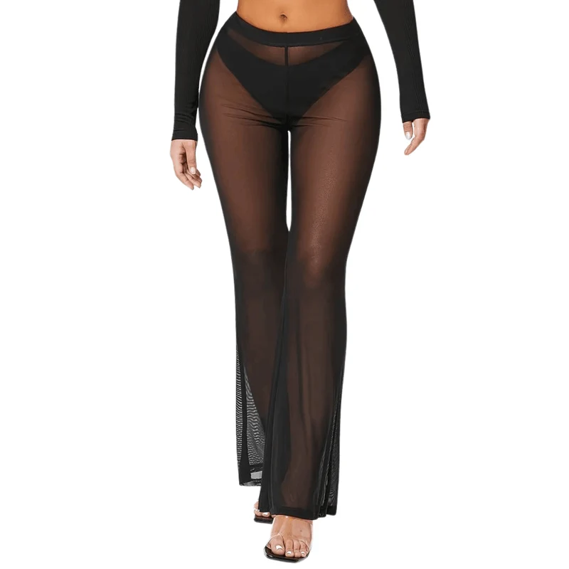 Transparente Hose mit hoher Taille
