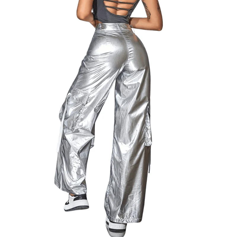 Metallic-Cargohose