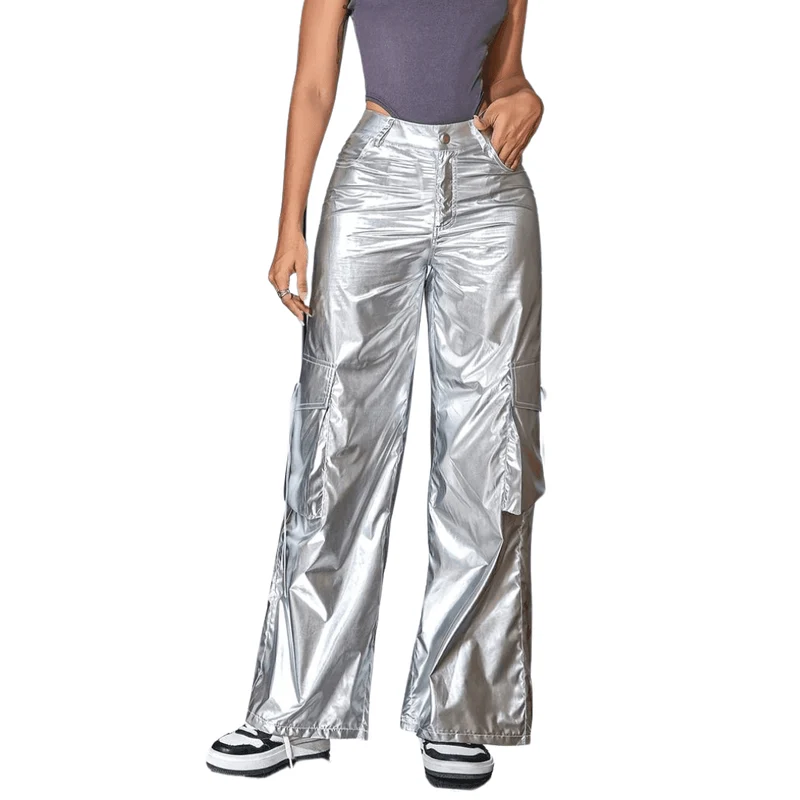 Metallic-Cargohose