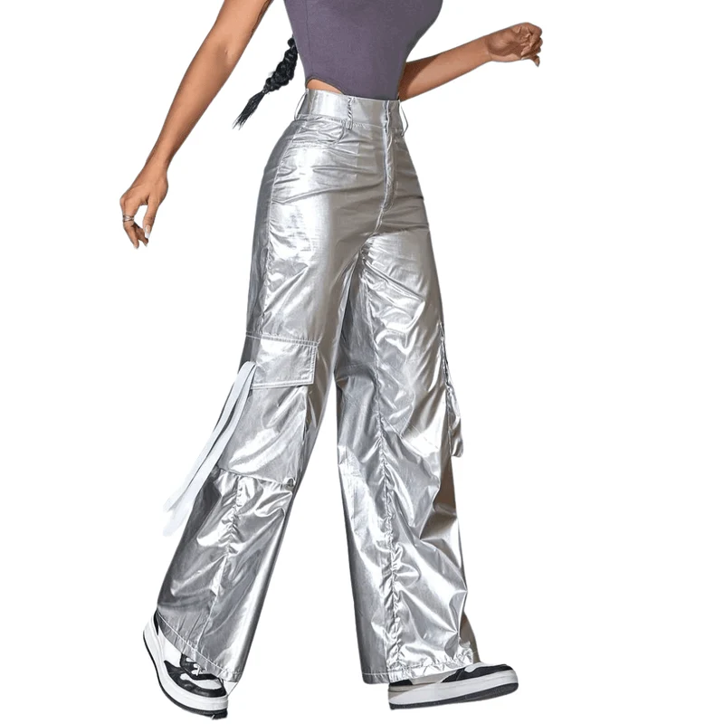 Metallic-Cargohose