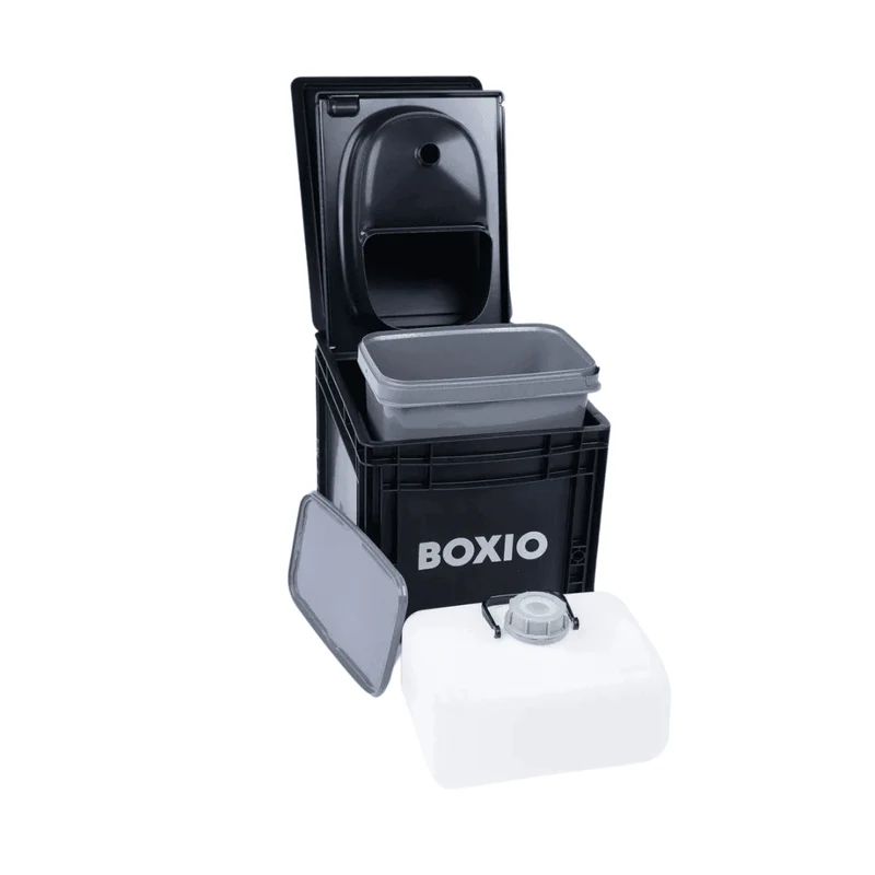 BOXIO - SANITARY: Komplettset mit Trenntoilette, mobilem Waschbecken und Zubehör