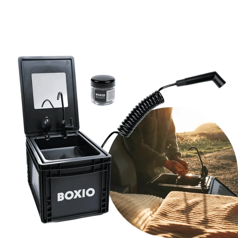 BOXIO - SANITARY: Komplettset mit Trenntoilette, mobilem Waschbecken und Zubehör