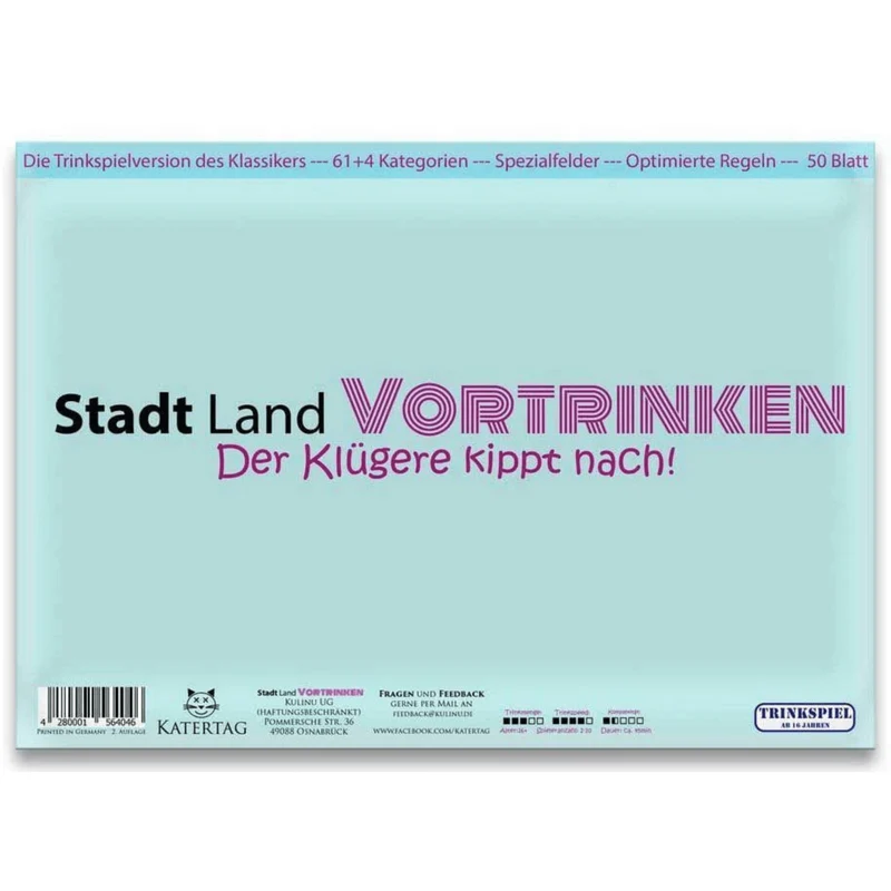 Trinkspiel "Stadt, Land, Vortrinken"