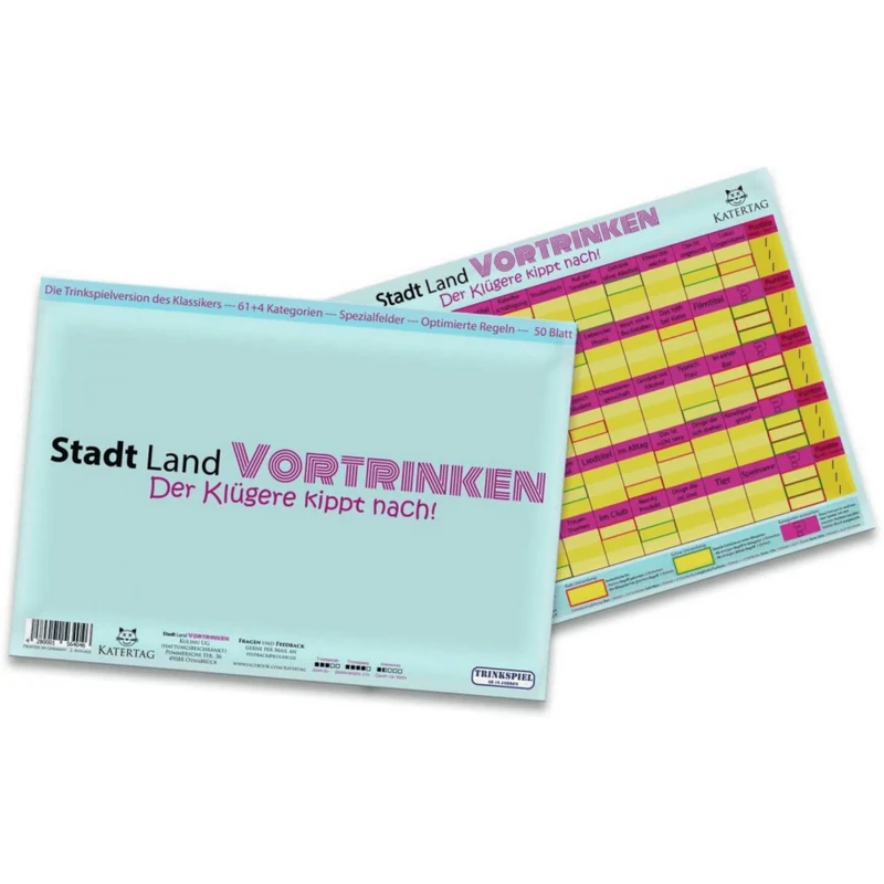 Trinkspiel "Stadt, Land, Vortrinken"
