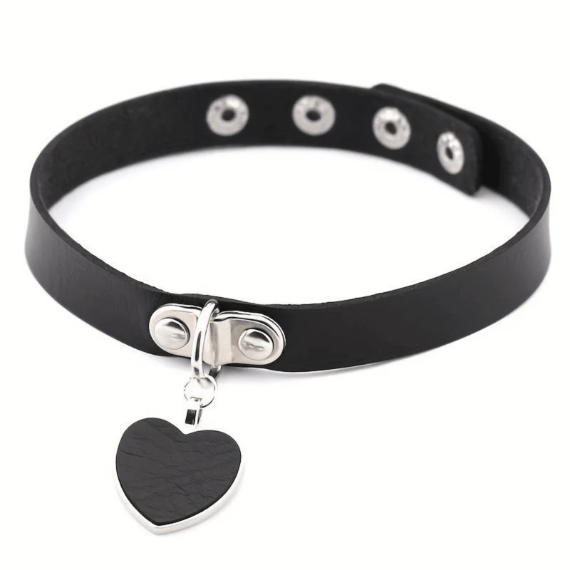 Choker Halsband mit Herz und Kette