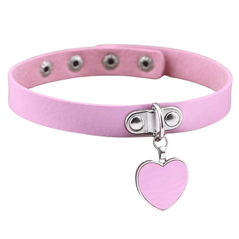 Choker Halsband mit Herz und Kette