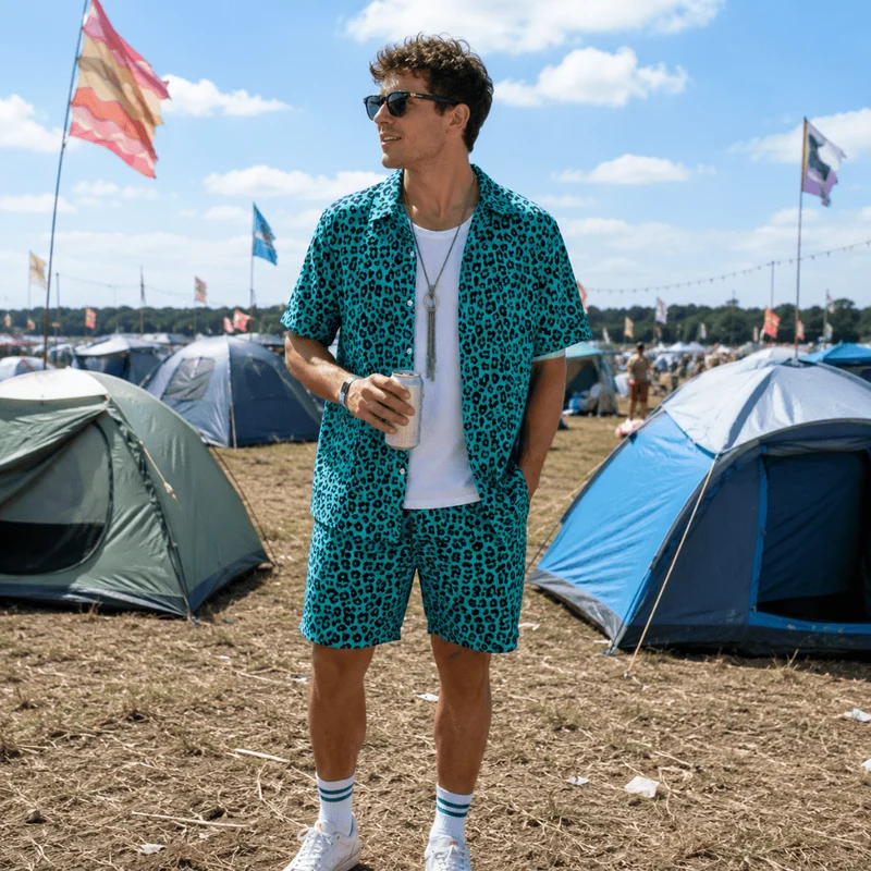 Festival Outfit Neo Leo Aqua 2-teilig