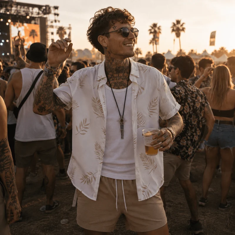 Festival Outfit 2-teilig Palmen