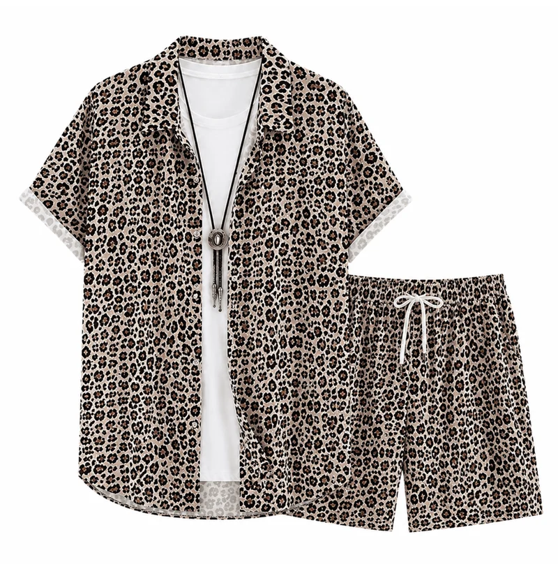 Herren Outfit Leopard 2- teilig