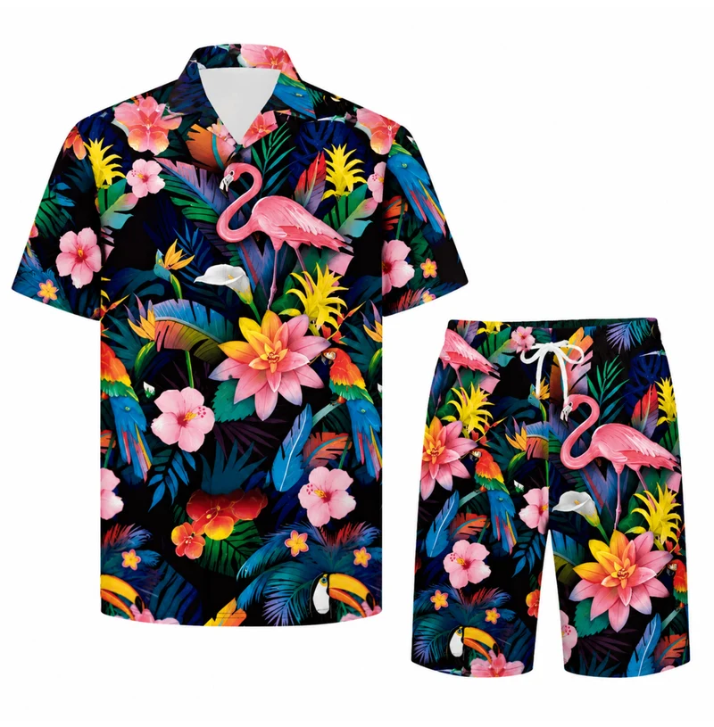Festival Outfit Exotic Bloom 2-teilig Herren Tropical Set