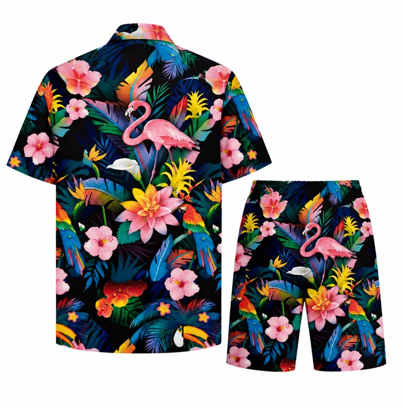 Festival Outfit Exotic Bloom 2-teilig Herren Tropical Set