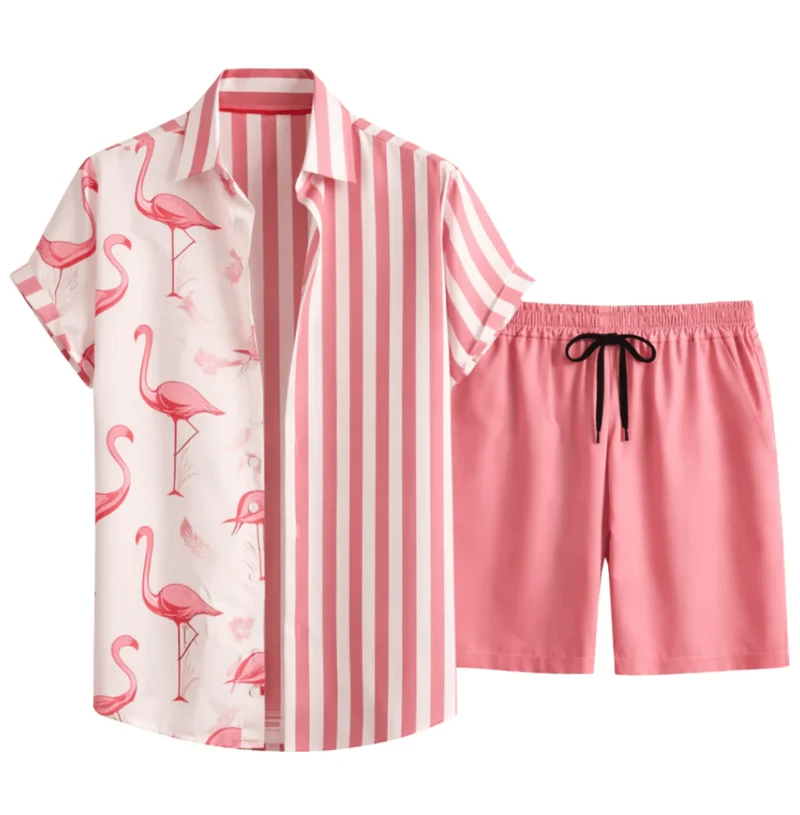 Festival Outfit 2-teilig Flamingo Rosa
