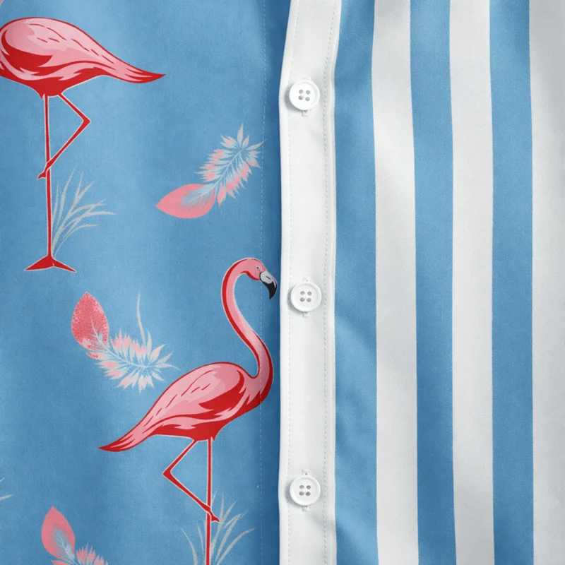 Festival Outfit Flamingo 2-teiliges Blau