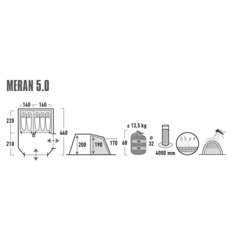 High Peak Tunnelzelt Meran 5