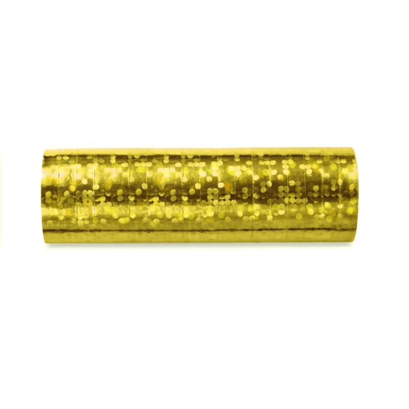 Luftschlange Holographisch Gold, 3.8 m