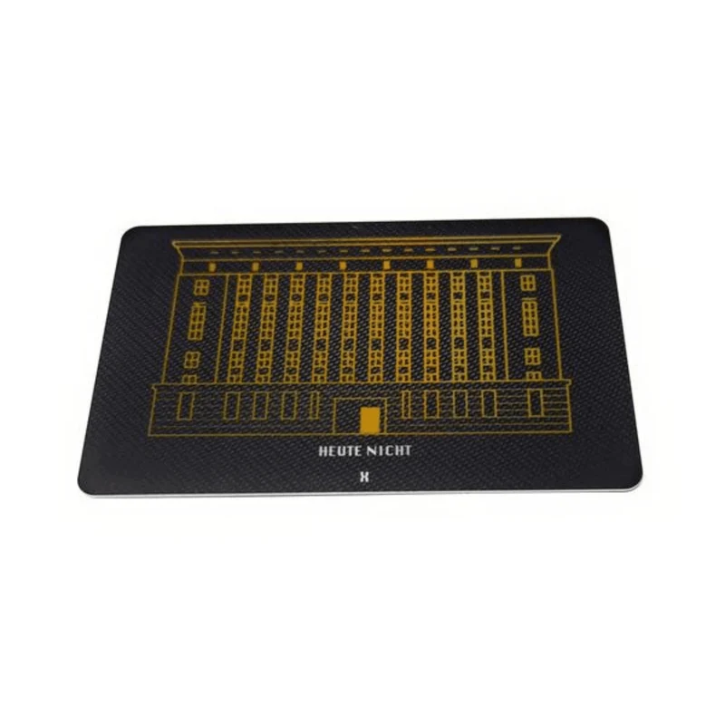 SET Black Matt Berghain 1x Metall Brettchen inkl. 2 Ziehröhrchen & 1 Hack Karte edel Techno
