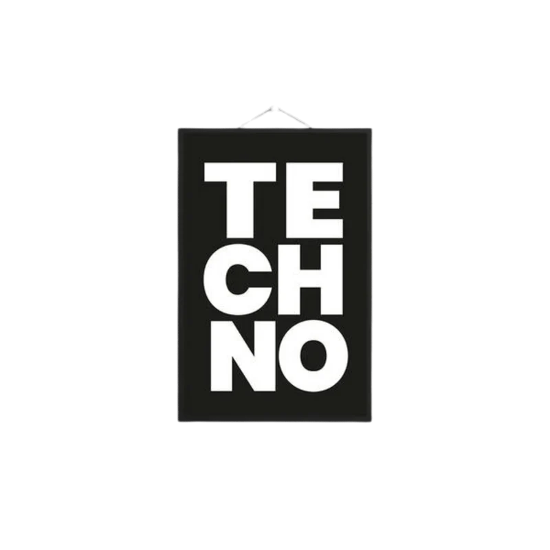 Poster/Plakat A3 „Techno" Black/White inkl. Rahmen