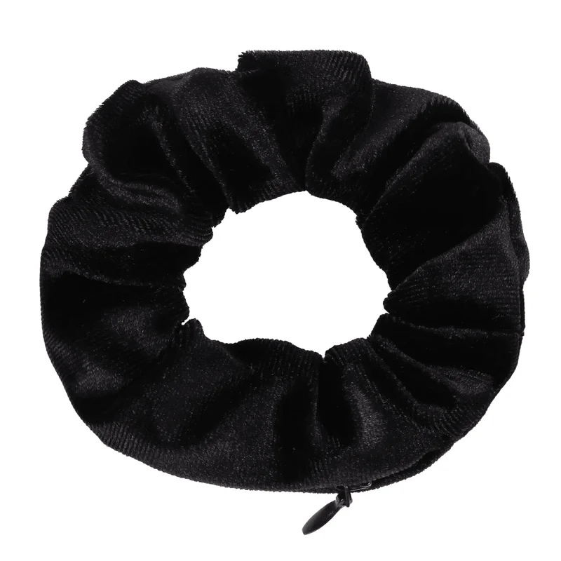 Scrunchie Black Velvet mit Geheimfach