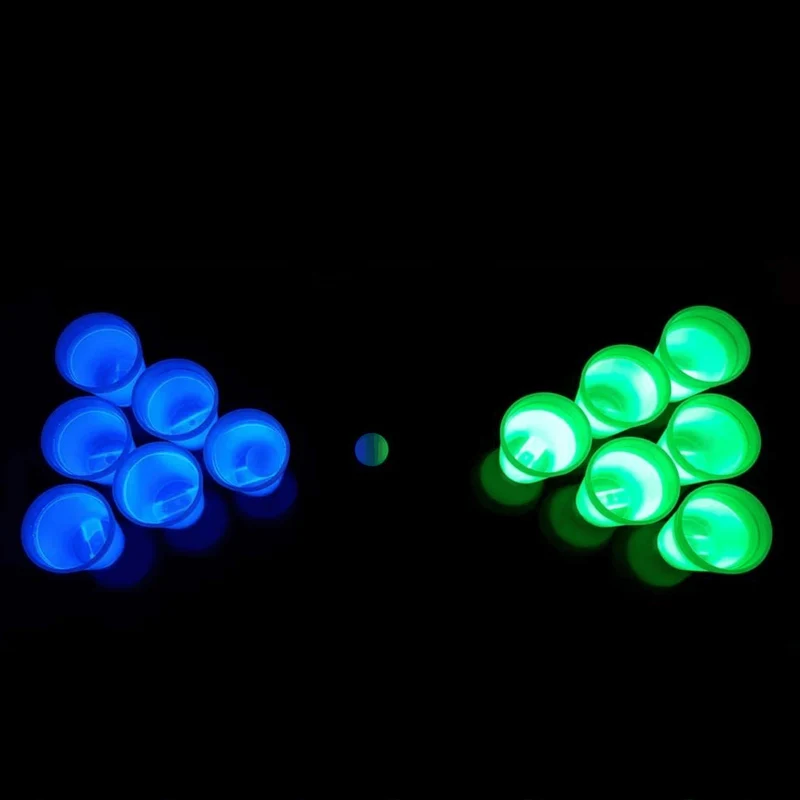 Leuchtendes Beer Pong Set, blau/grün - 14 teilig