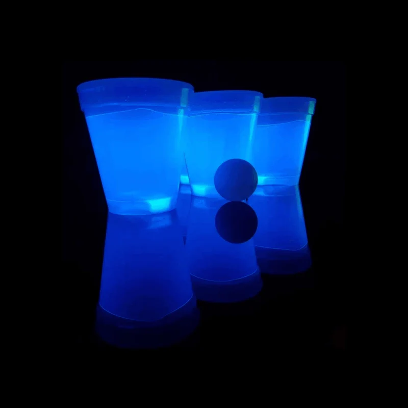 Leuchtendes Beer Pong Set, blau/grün - 14 teilig