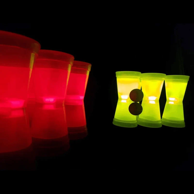 Leuchtendes Beer Pong Set, rot/gelb - 14 teilig