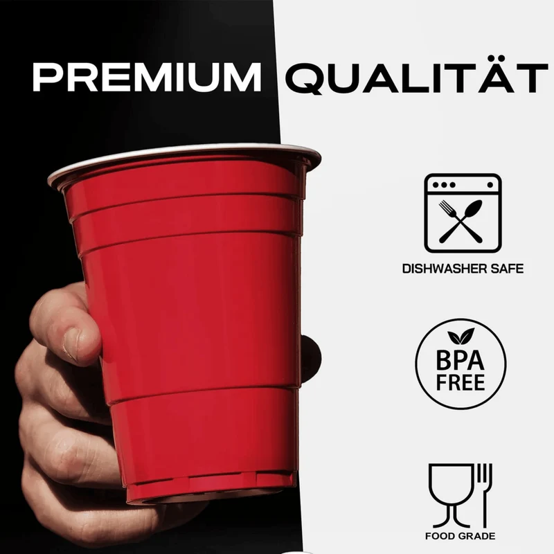 BEER PONG BECHER (50x) rot & blau