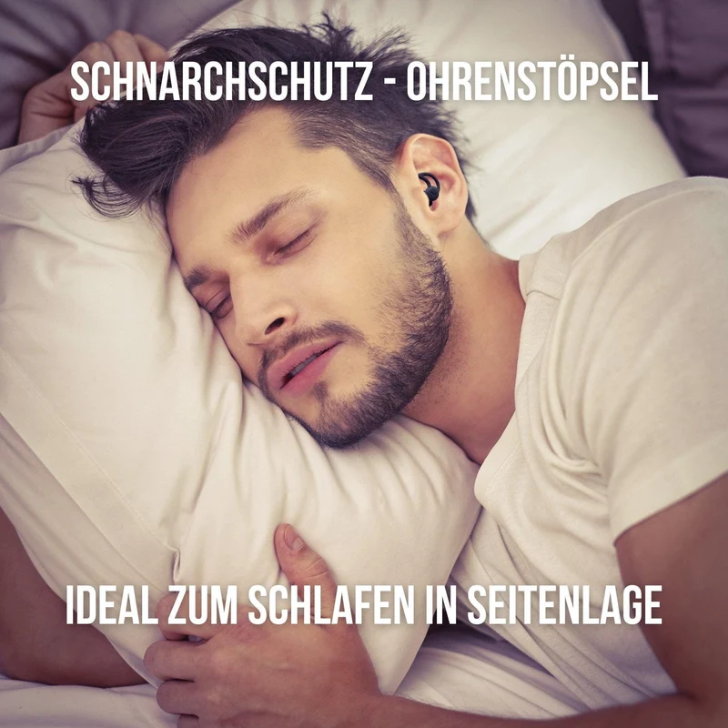 OHRSTÖPSEL "SEITENSCHLÄFER" SCHLAFGEHÖRSCHUTZ GEGEN SCHNARCHEN ZUM SCHLAFEN IN SEITENLAGE | 30DB SNR