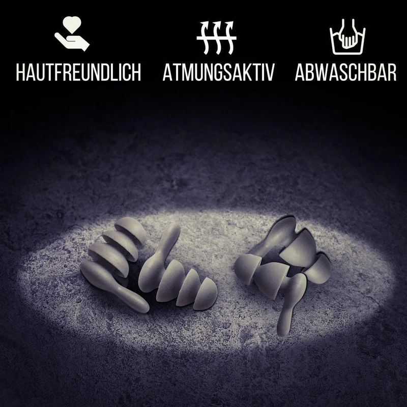 Ohrenstöpsel - Set "Jute Nacht" | Ohrstöpsel zum Schlafen | 2 Paar | S+ M / L | 2 Aluminium Transport Behälter
