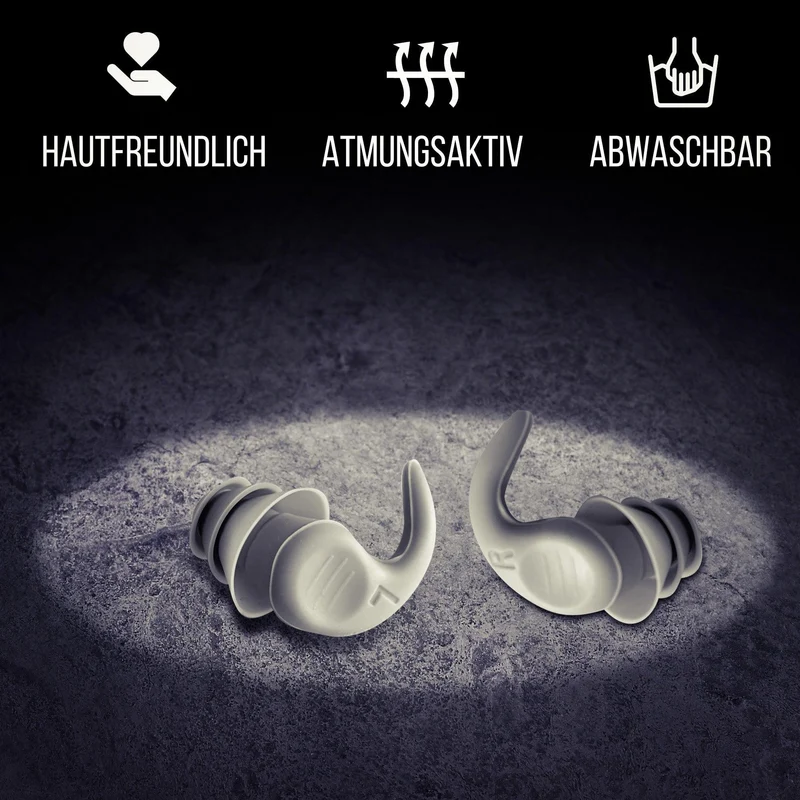 OHRSTÖPSEL "NICKBÄR" | SCHLAFGEHÖRSCHUTZ | groß | GEGEN SCHNARCHEN ZUM SCHLAFEN IN SEITENLAGE | 28DB SNR