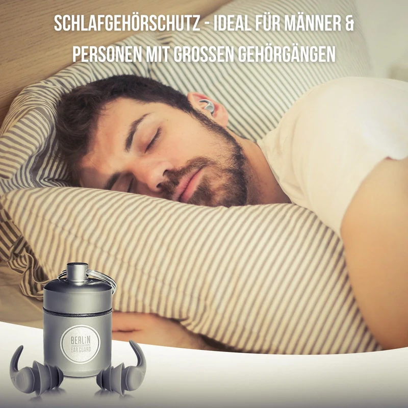 OHRSTÖPSEL "NICKBÄR" | SCHLAFGEHÖRSCHUTZ | groß | GEGEN SCHNARCHEN ZUM SCHLAFEN IN SEITENLAGE | 28DB SNR