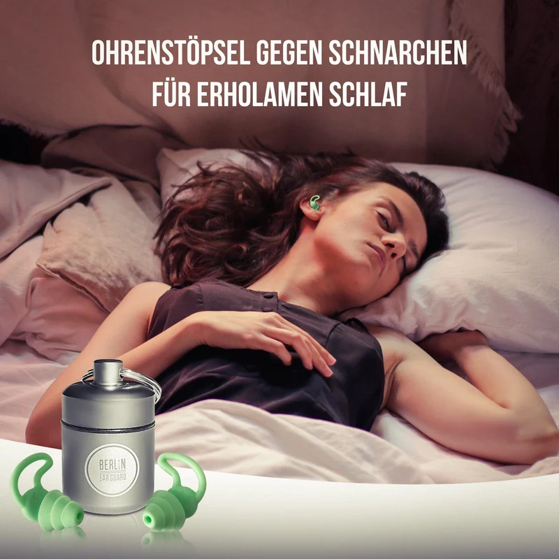 OHRSTÖPSEL "BERLINER PFLANZE" SCHLAFGEHÖRSCHUTZ GEGEN SCHNARCHEN ZUM SCHLAFEN IN SEITENLAGE | 24DB SNR