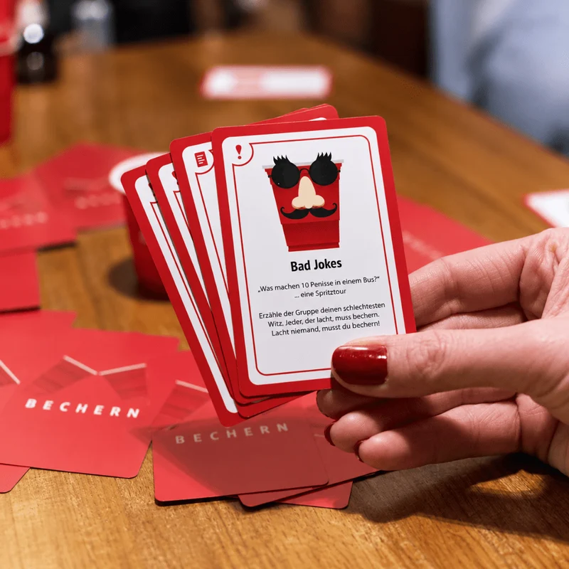 Bechern Trinkspiel mit 69 Karten und 10 Red Cups