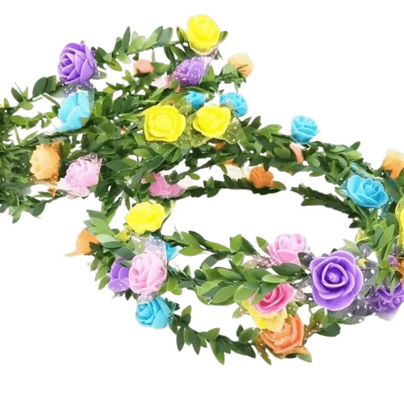LED Blumenkranz Bunt
