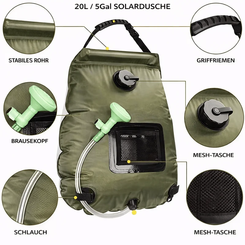 Faltbare Solardusche