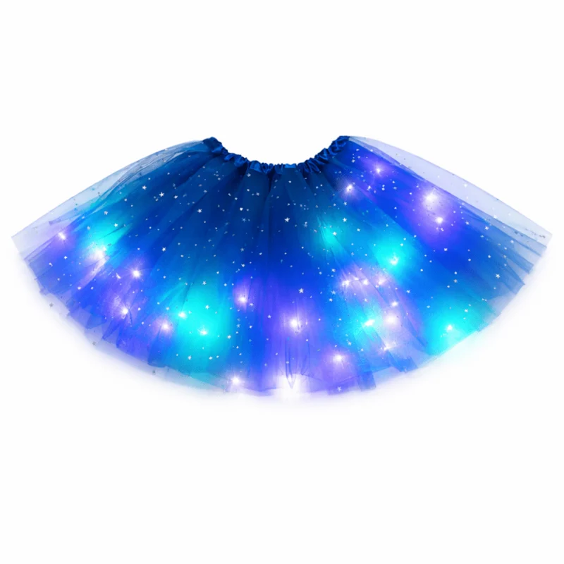 LED Tüllrock Blau