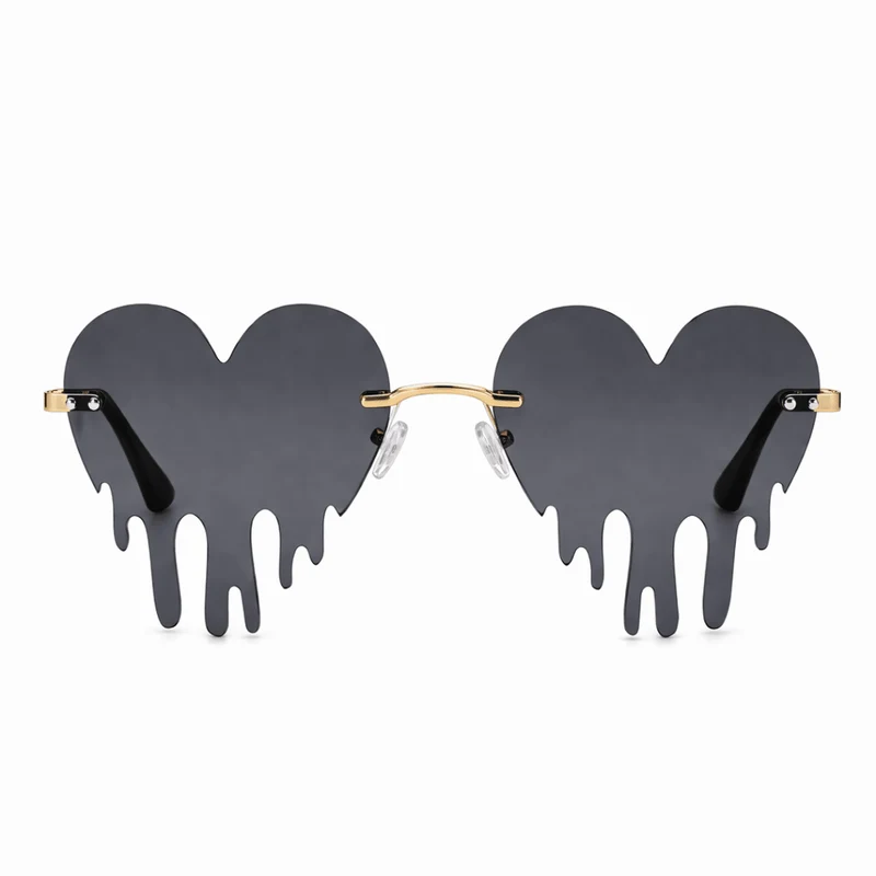 Sonnenbrille Herzform Drip Schwarz