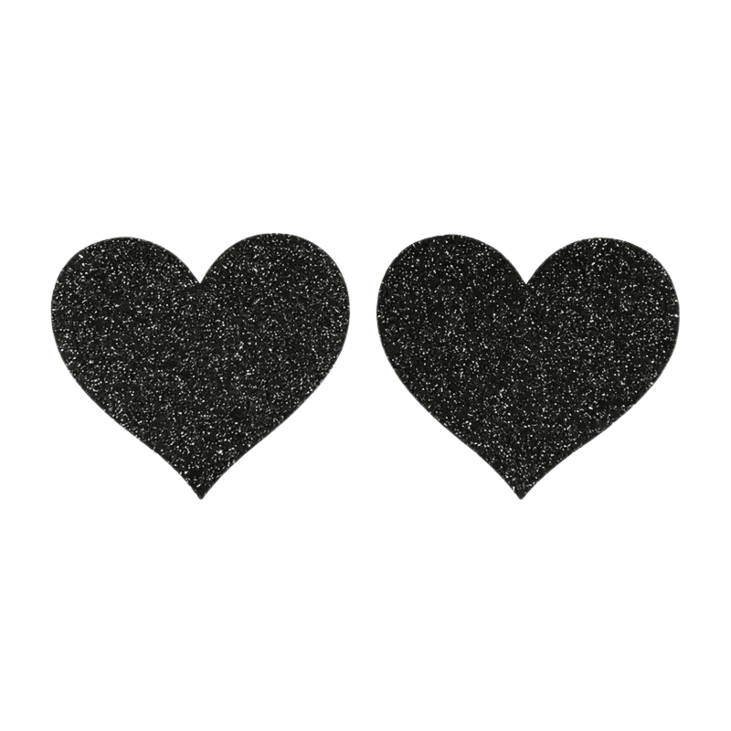 Nippelpads Herz Glitzer Schwarz