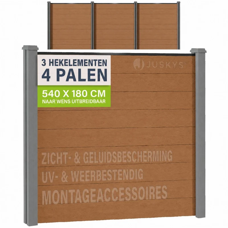 WPC Zaun aus Elementen & Pfosten