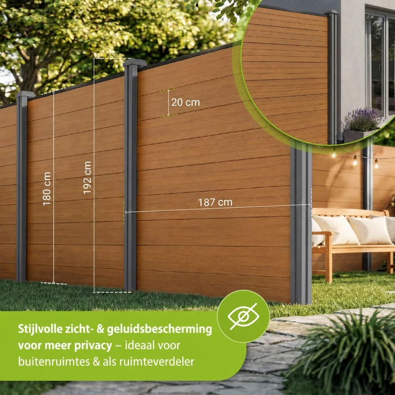 WPC Zaun aus Elementen & Pfosten