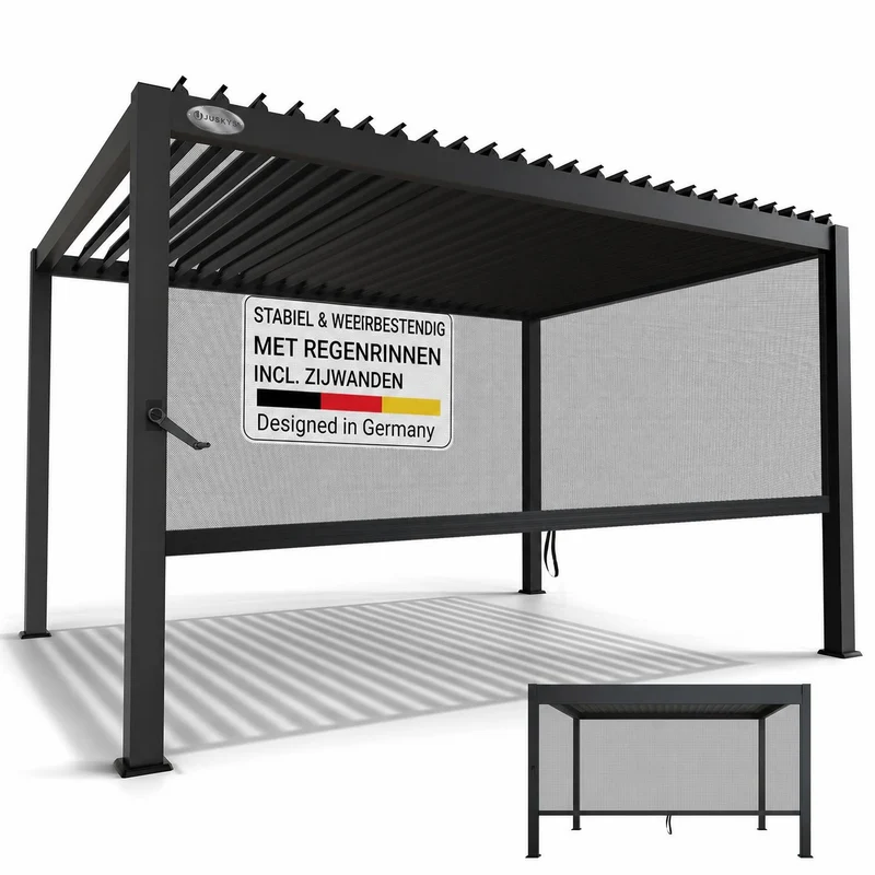 Lamellendach Tahiti 3 x 4 m inkl. 1x Seitenwand 4 m