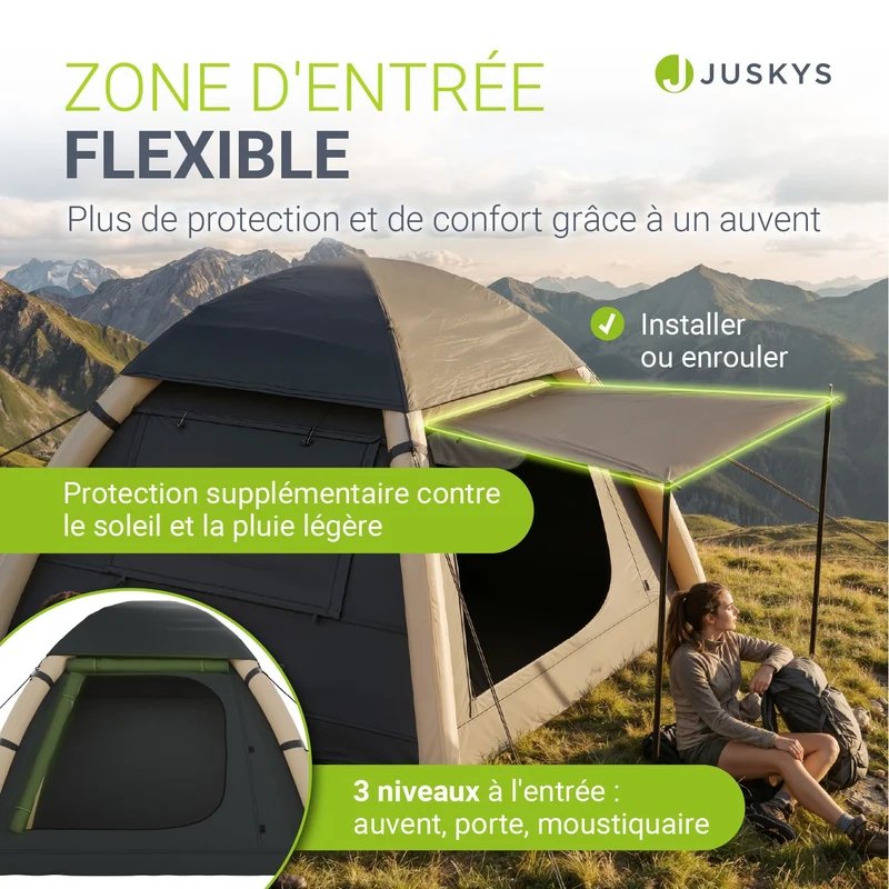 Campingzelt aufblasbar für 1-4 Personen