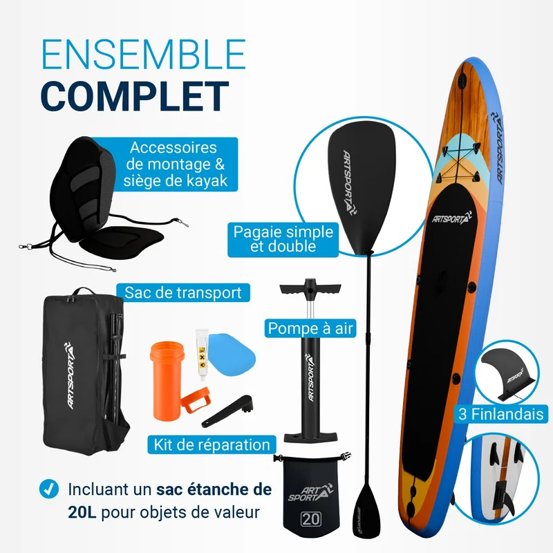 Stand Up Paddling Board mit Kajaksitz