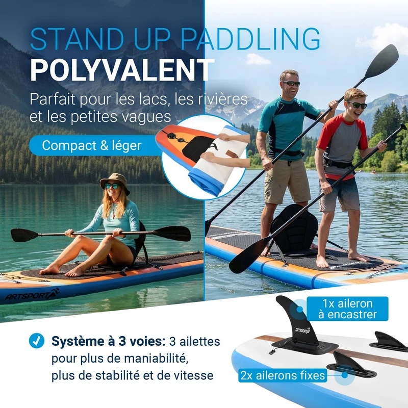 Stand Up Paddling Board mit Kajaksitz